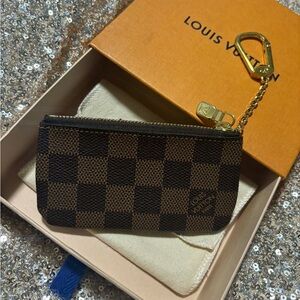 Louis Vuitton Brown and Black Checkered Key Pouch